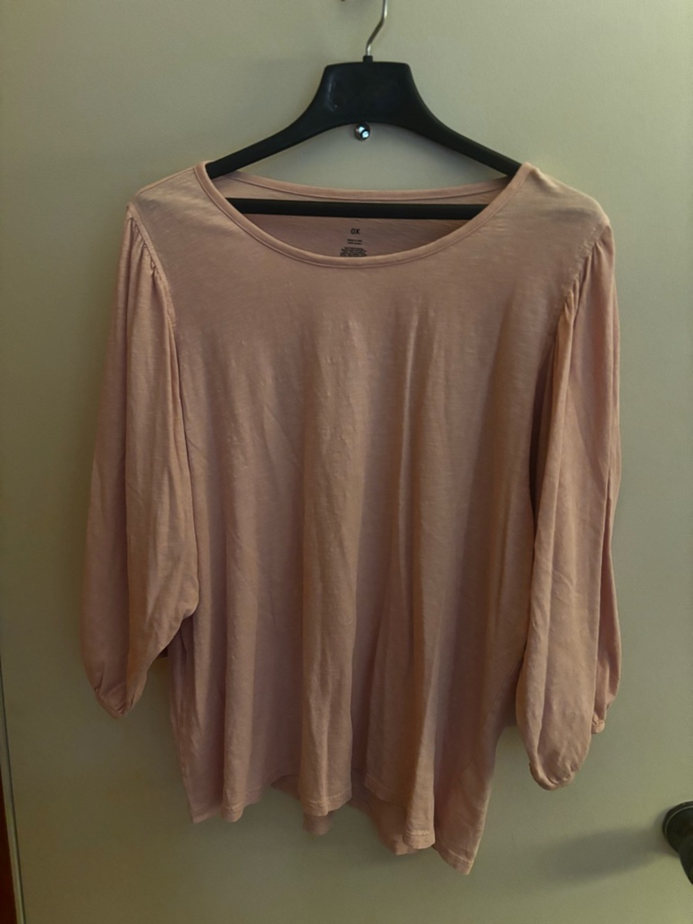 Sonoma Women's Dusty Pink Long Sleeve Scoop Neck Top